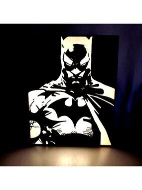 Batman Shadow Box LED Light Sign – USB Powered Comic Art Decor